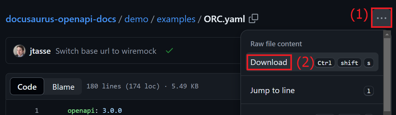 Downloading the API specification